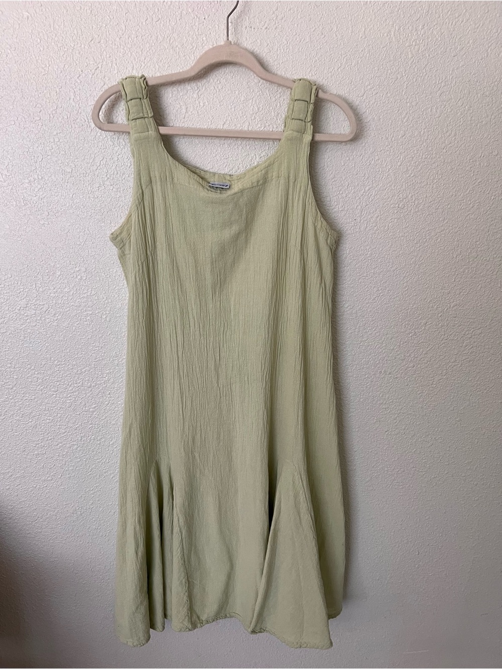 Oh My Gauze! Avocado Green Sleeveless Midi Dress